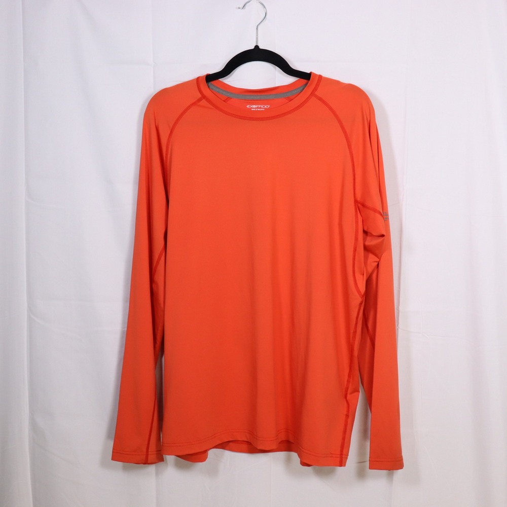 ExOfficio Performance Shirt Large Orange Mens Long Sleeve Hiking Tee